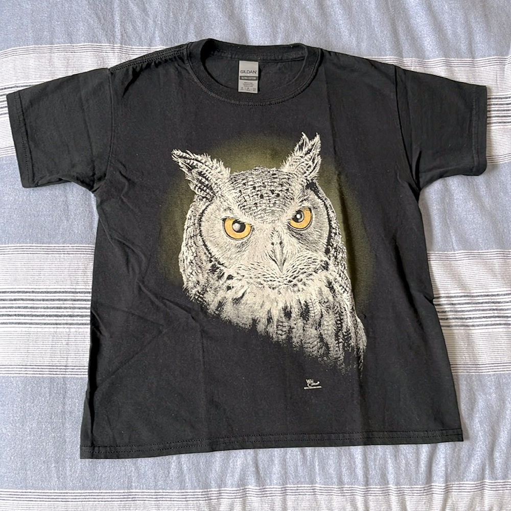 Black Owl Cotton T-shirt